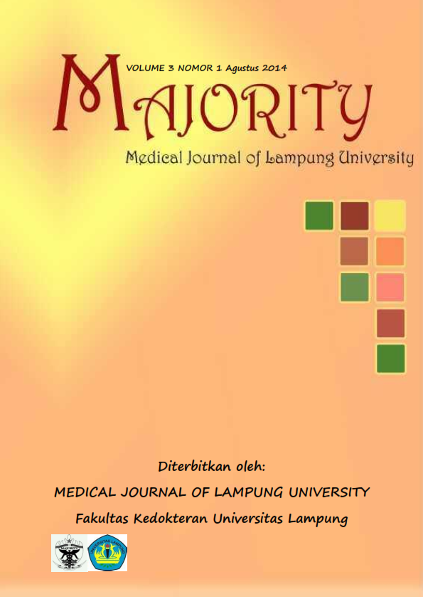 					View Vol. 3 No. 1 (2014): MEDICAL JOURNAL OF LAMPUNG UNIVERSITY
				